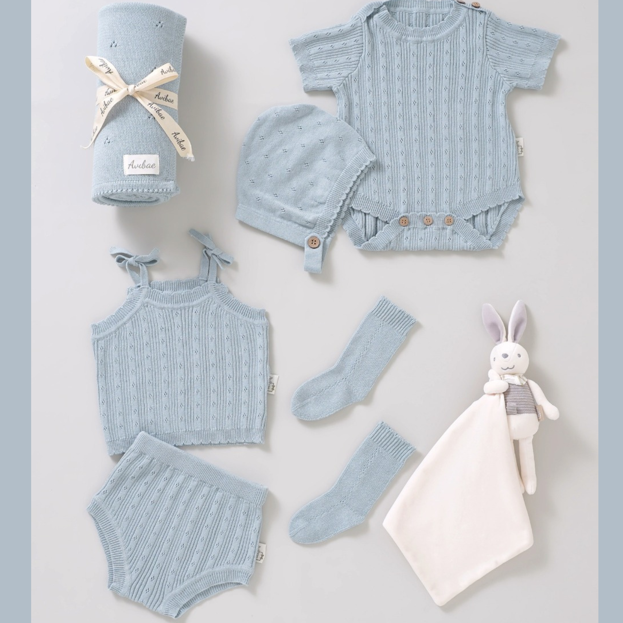 Powder Blue Pointelle